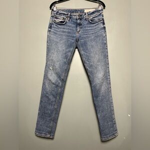Rag & Bone Dre Low Rise Slim Boyfriend Straight Blue Denim Jeans Women’s Size 26